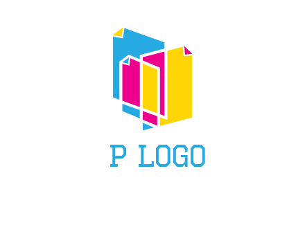 abstract colorful papers printing logo