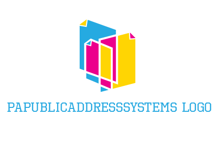 abstract colorful papers printing logo