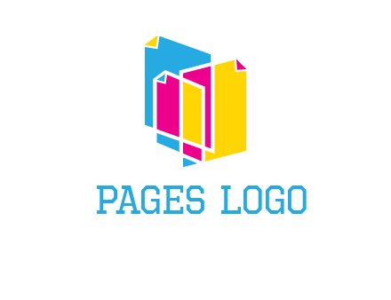 abstract colorful papers printing logo