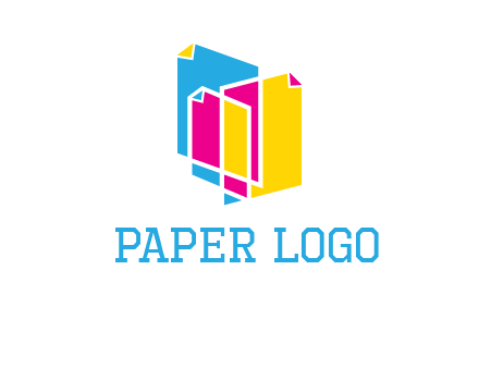 abstract colorful papers printing logo