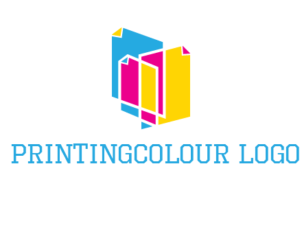 abstract colorful papers printing logo