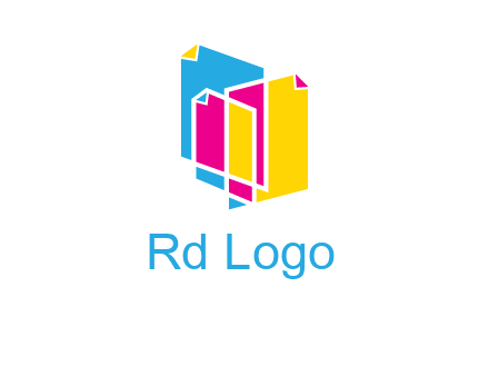 abstract colorful papers printing logo