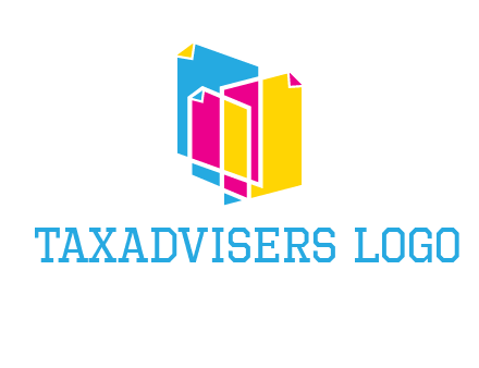 abstract colorful papers printing logo
