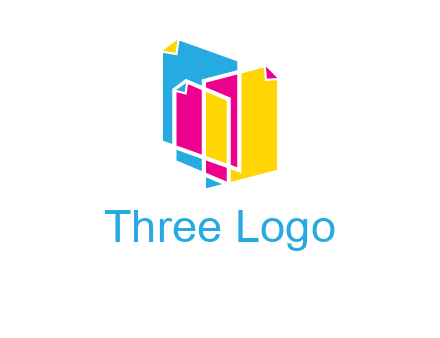 abstract colorful papers printing logo