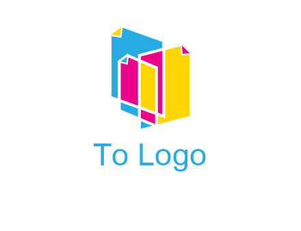 abstract colorful papers printing logo