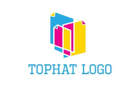 abstract colorful papers printing logo