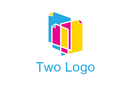 abstract colorful papers printing logo