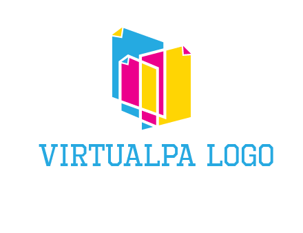 abstract colorful papers printing logo