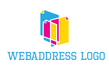 abstract colorful papers printing logo
