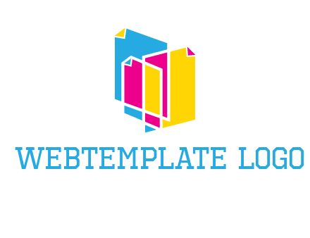 abstract colorful papers printing logo