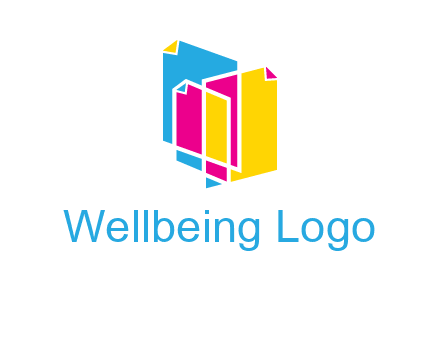 abstract colorful papers printing logo
