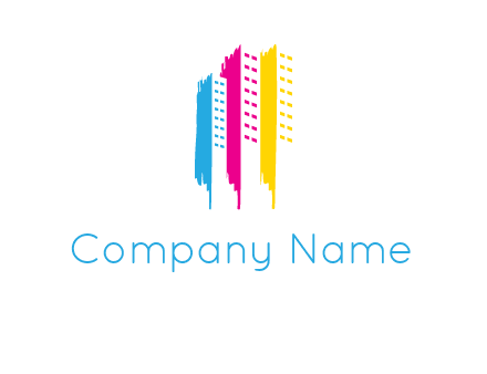 painted colorful buildings logo