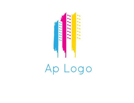painted colorful buildings logo