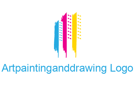painted colorful buildings logo