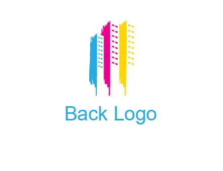 painted colorful buildings logo