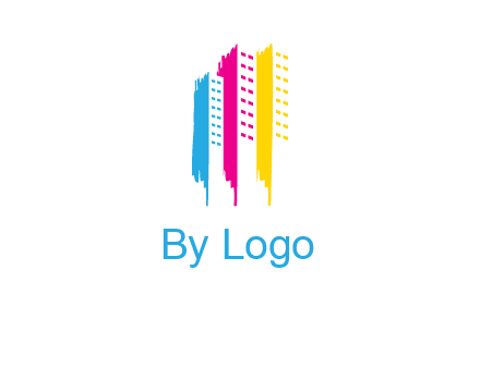 painted colorful buildings logo