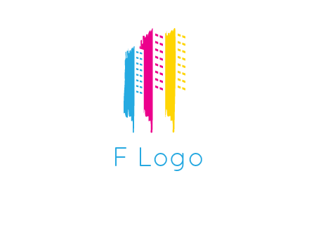 painted colorful buildings logo