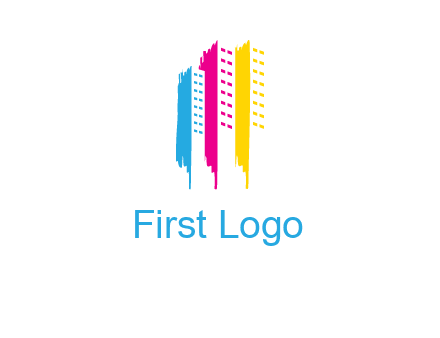 painted colorful buildings logo