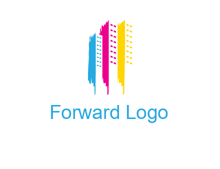 painted colorful buildings logo