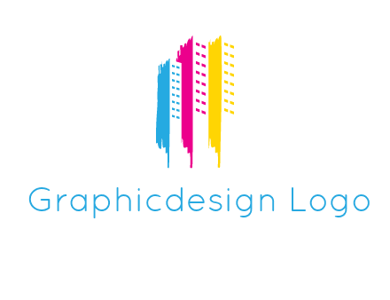 painted colorful buildings logo