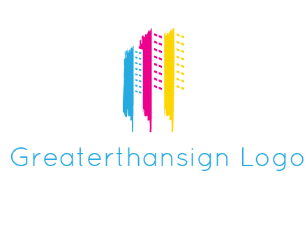 painted colorful buildings logo