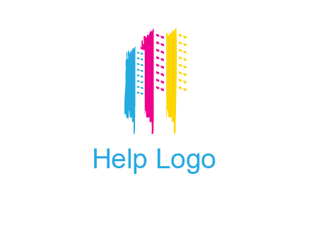 painted colorful buildings logo