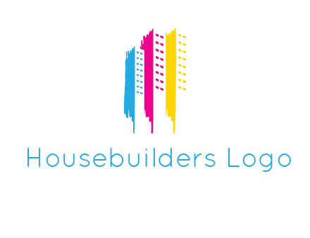 painted colorful buildings logo
