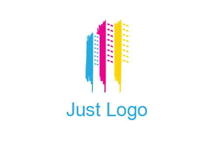 painted colorful buildings logo