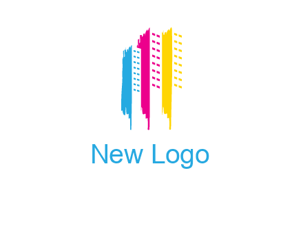 painted colorful buildings logo