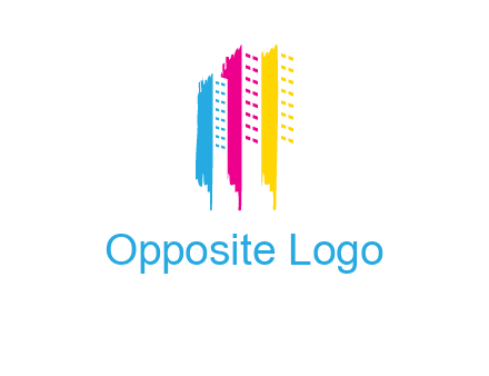 painted colorful buildings logo