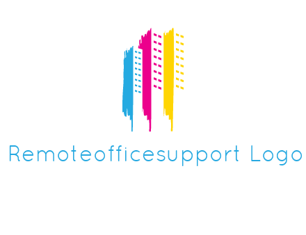 painted colorful buildings logo
