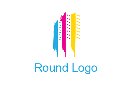 painted colorful buildings logo