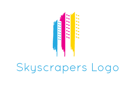 painted colorful buildings logo