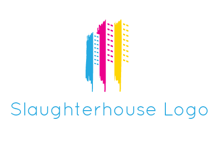 painted colorful buildings logo