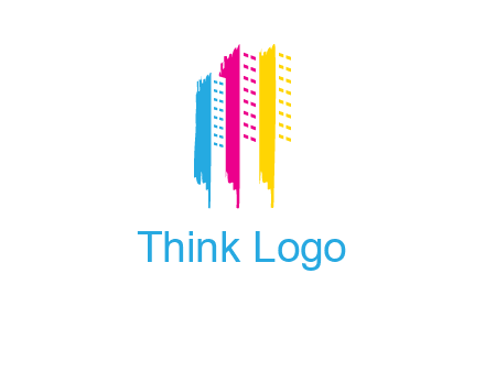 painted colorful buildings logo