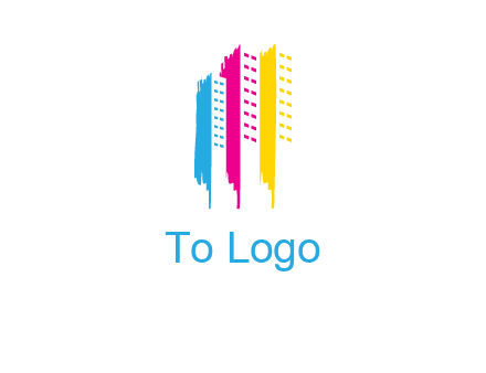 painted colorful buildings logo
