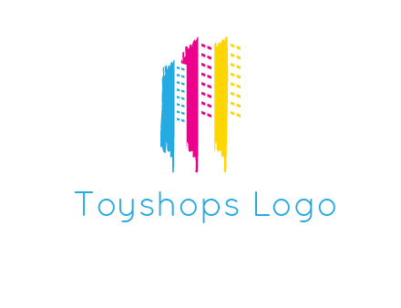 painted colorful buildings logo