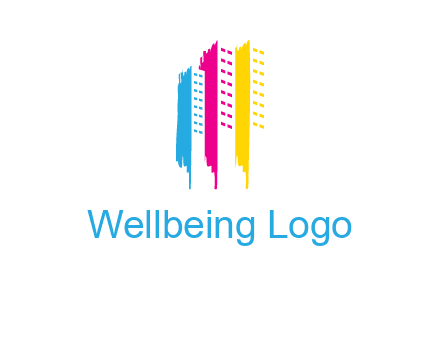 painted colorful buildings logo