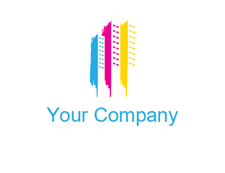 painted colorful buildings logo