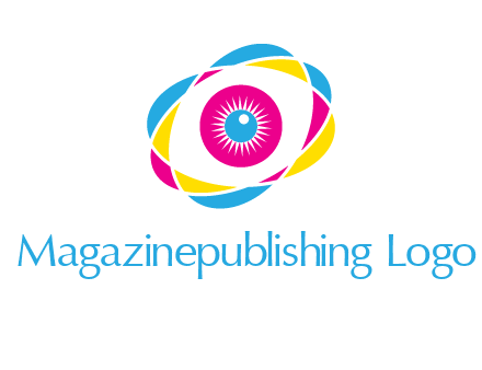 colorful abstract oval eye in center printing logo