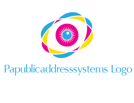 colorful abstract oval eye in center printing logo