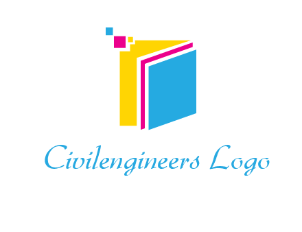 pixels on colorful papers printing logo