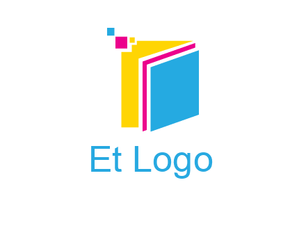 pixels on colorful papers printing logo