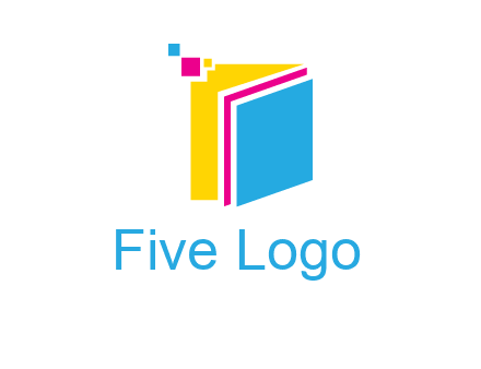 pixels on colorful papers printing logo