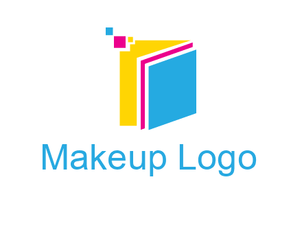 pixels on colorful papers printing logo