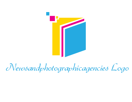 pixels on colorful papers printing logo