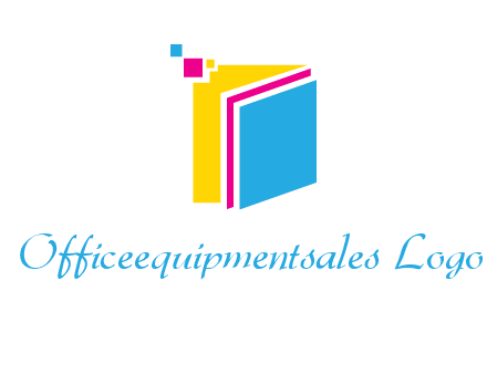 pixels on colorful papers printing logo