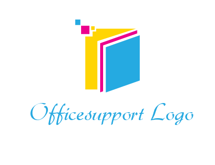 pixels on colorful papers printing logo
