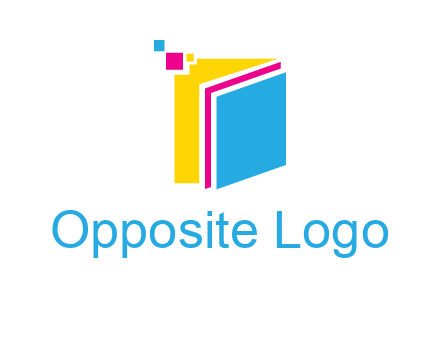 pixels on colorful papers printing logo