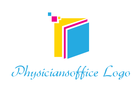 pixels on colorful papers printing logo